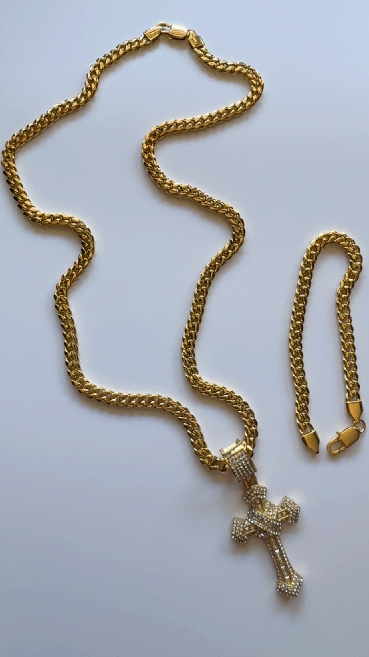 Men’s Cuban Link Chain with Pendant Set