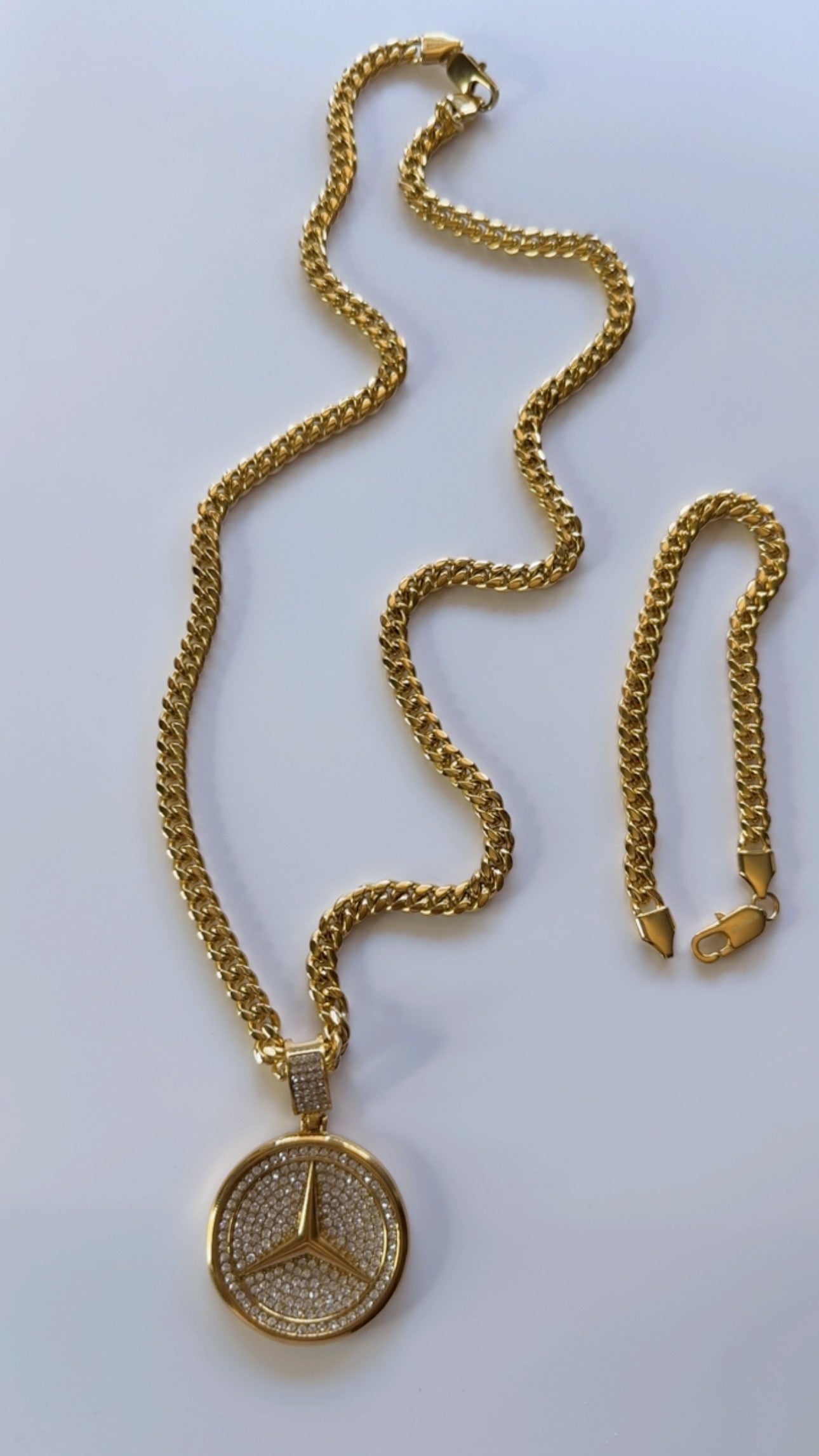 Men’s Cuban Link Chain with Pendant Set