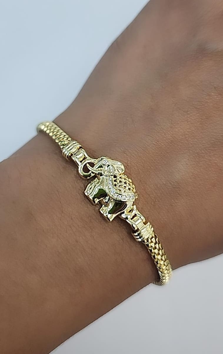 Elephant Charm Bracelet Sterling Silver