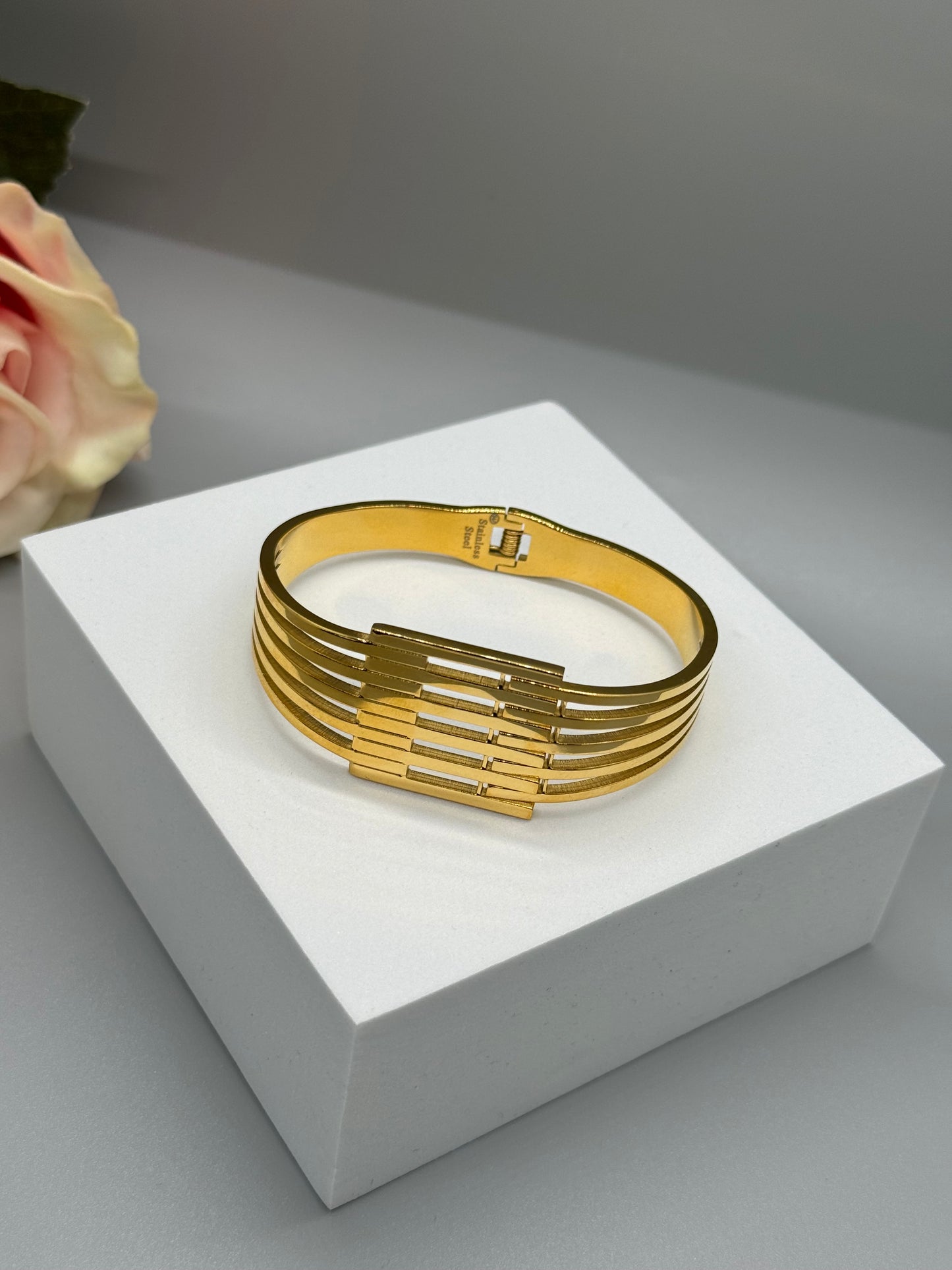 Gold, Silver  Stainless Steel Bangle Bracelet