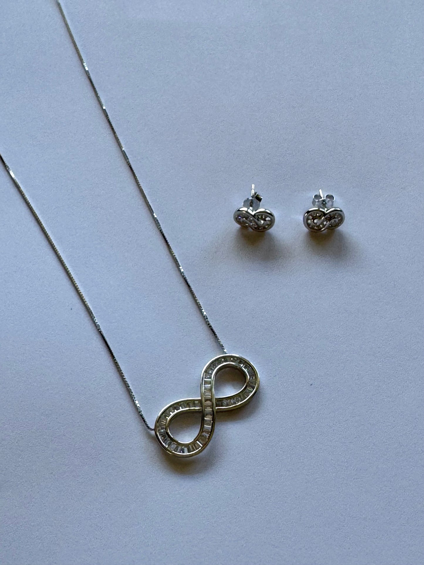 Infinite Diamond Necklace and Earrings Set