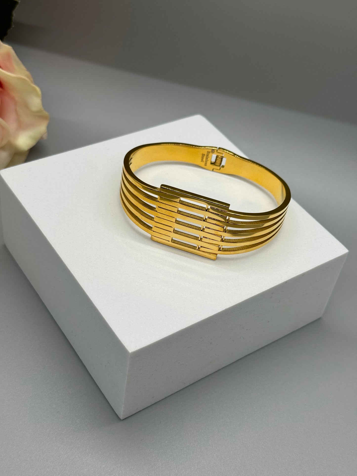 Gold, Silver  Stainless Steel Bangle Bracelet