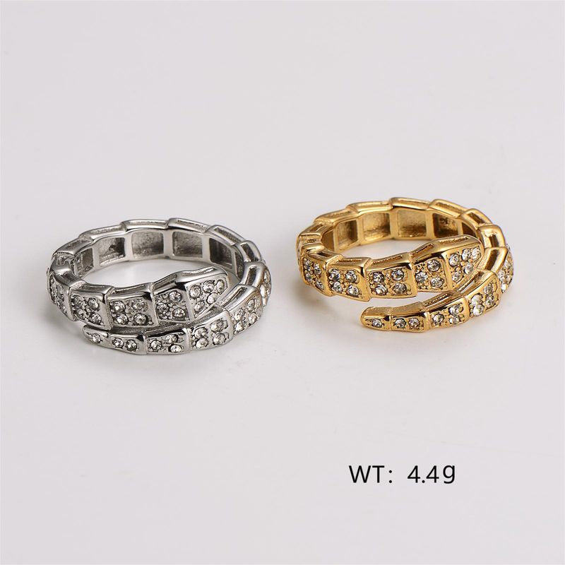 Elegant Snake 304 Stainless Steel Open Ring