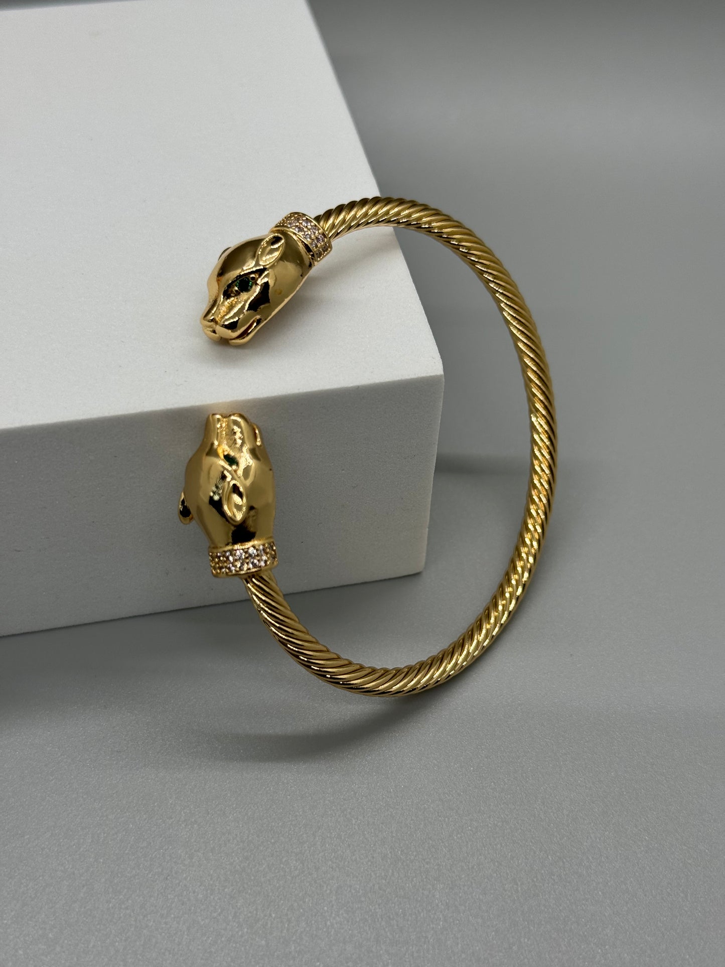 Leopard Two Headed Bracelet Gold Filled