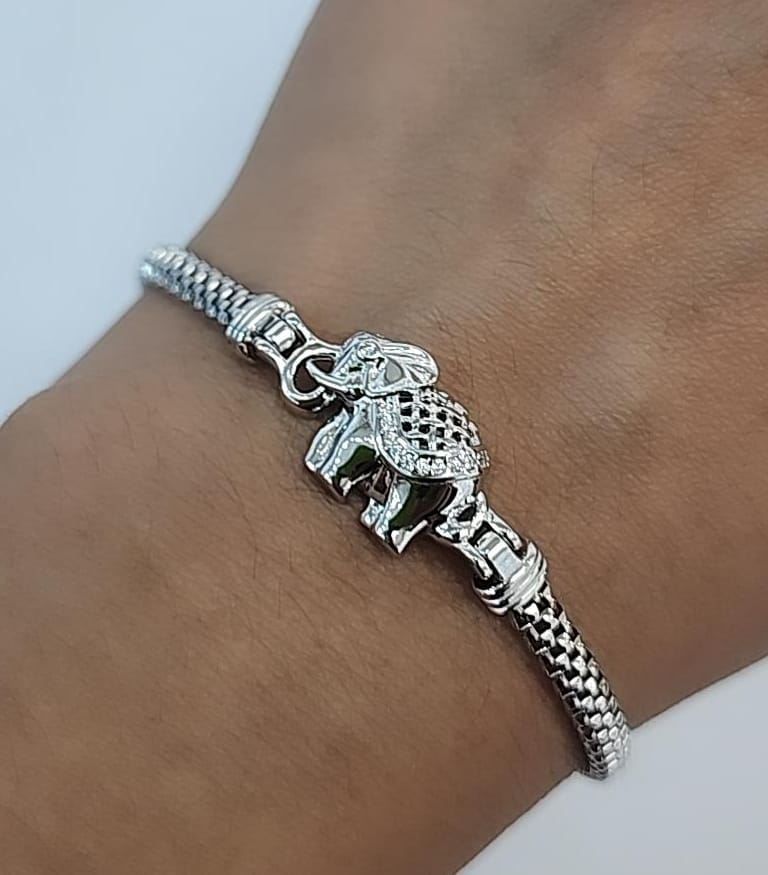 Elephant Charm Bracelet Sterling Silver