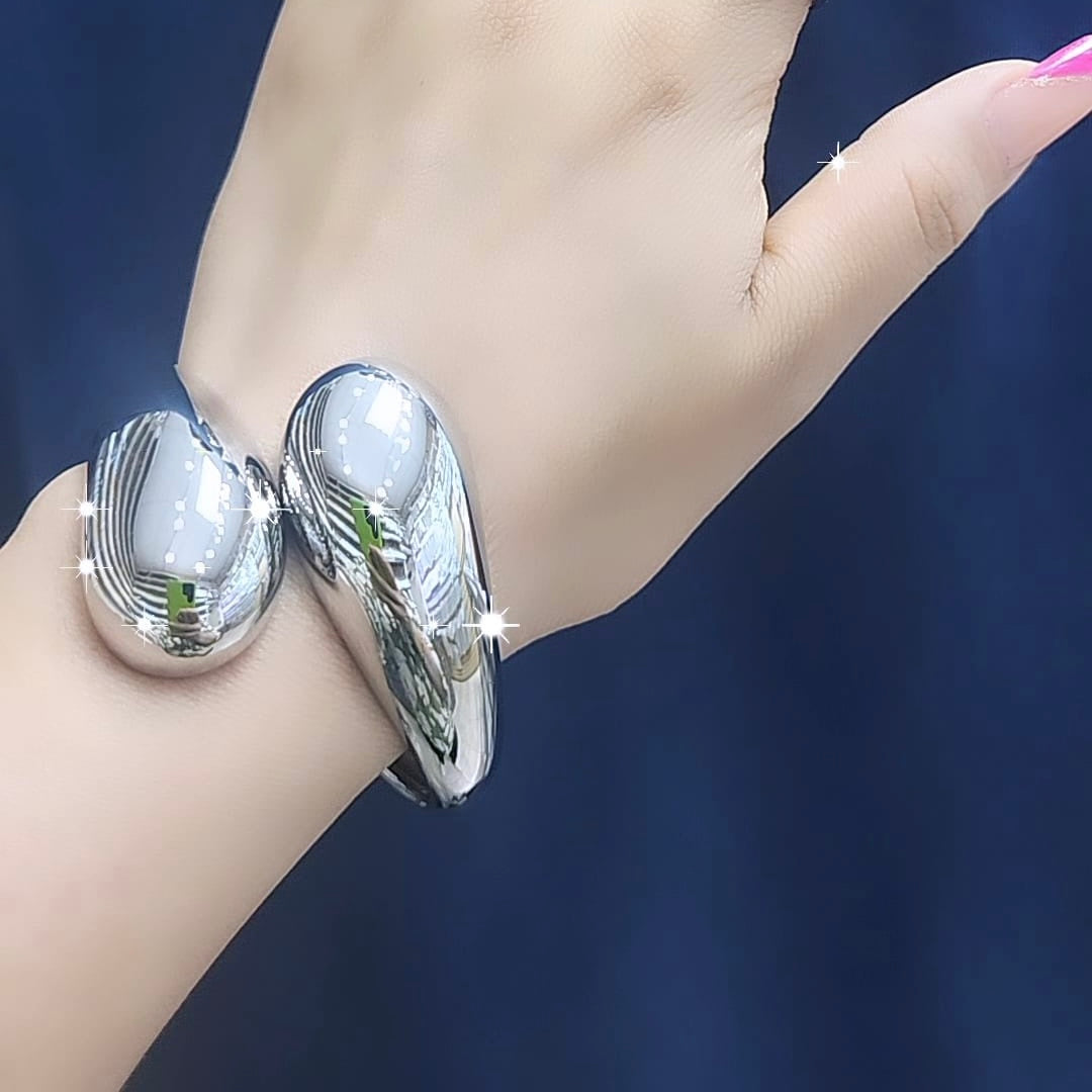 Cute Water Drop Cuff Stainless Steel