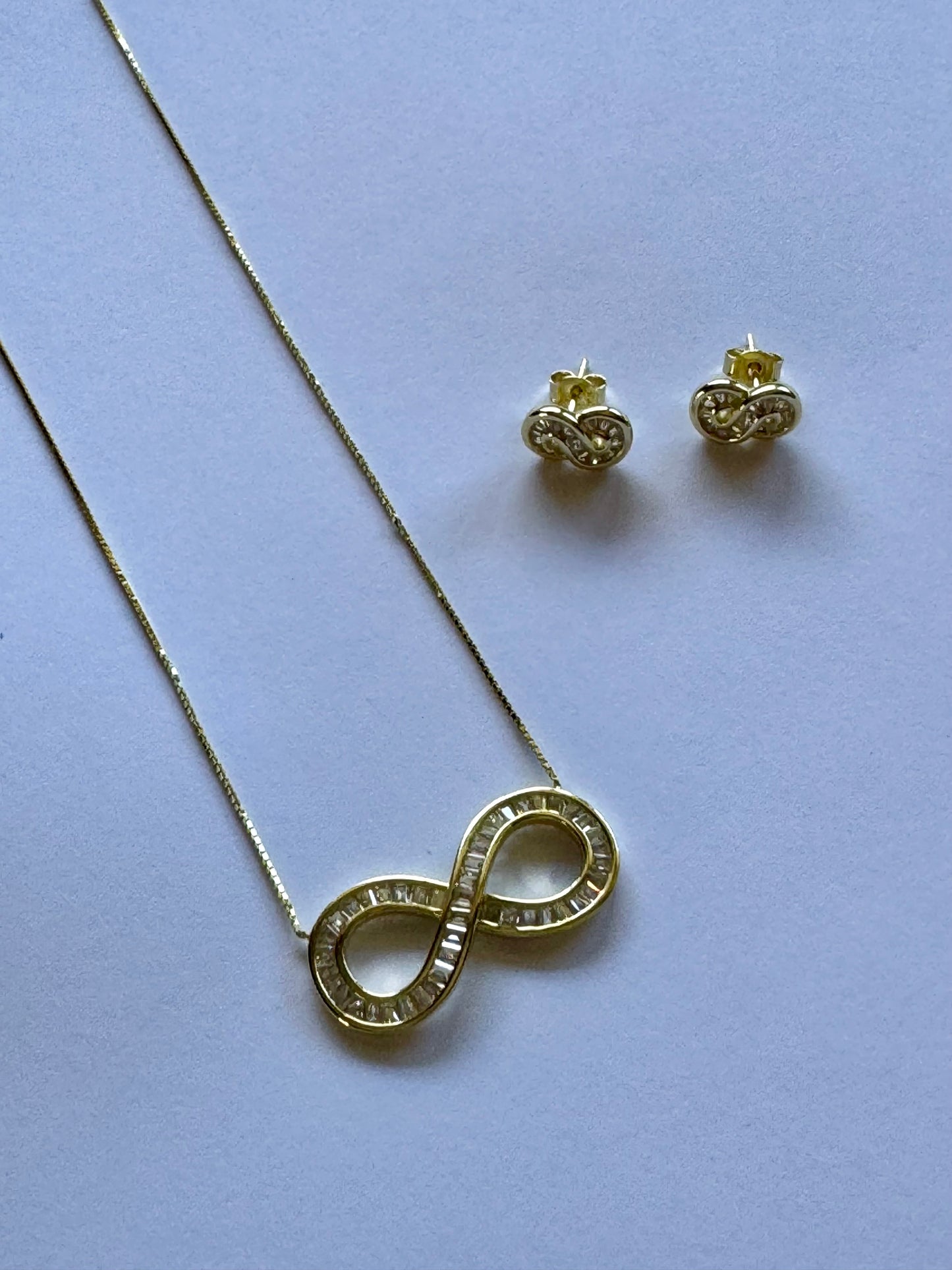 Infinite Diamond Necklace and Earrings Set