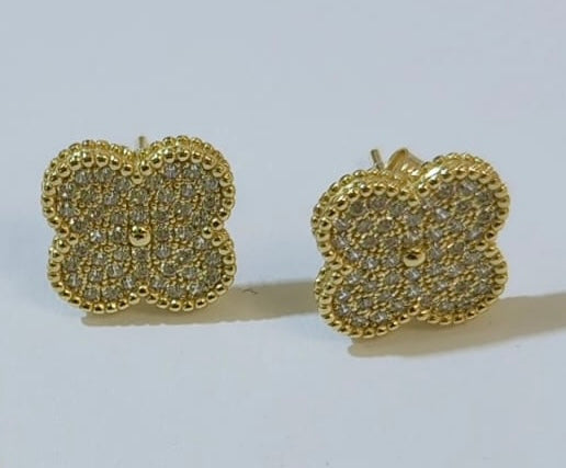 Luxury Clover Diamond Sterling Silver Earrings