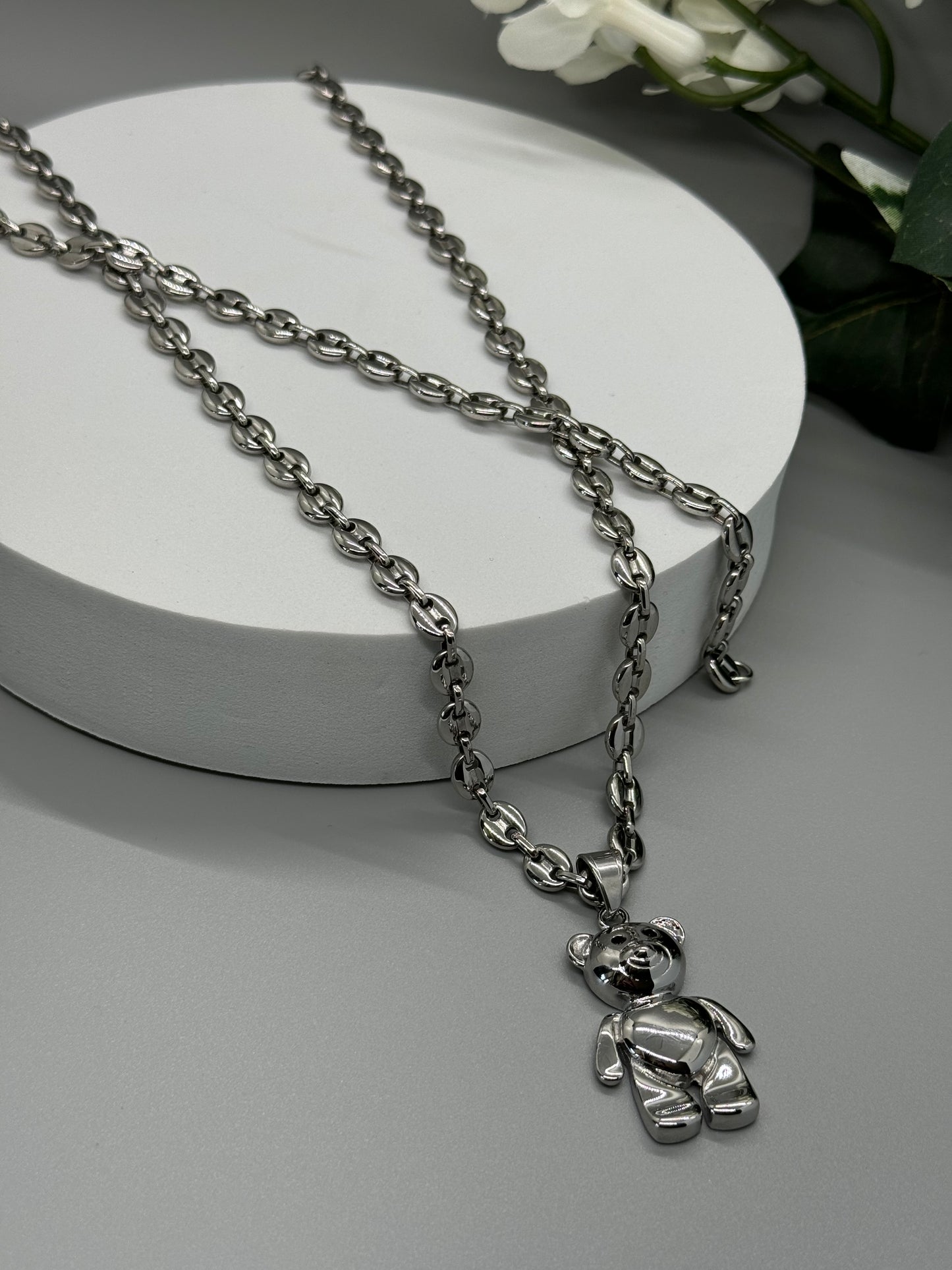 Stainless Steel Gucci Puffed Mariner Anchor Link Chain Set